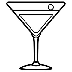 Minimalist Martini Glass Outline Design