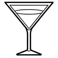 Minimalist Martini Glass Outline Design