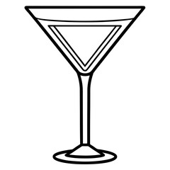 Minimalist Martini Glass Outline Design