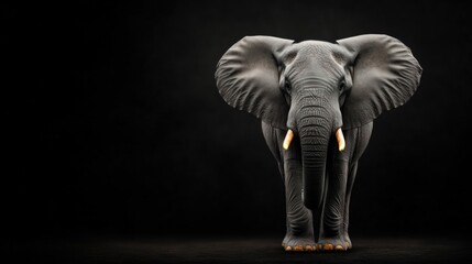 Fototapeta premium Majestic African Elephant Portrait: A Powerful Symbol of Wisdom and Strength