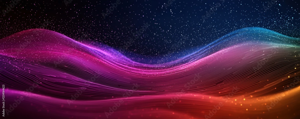 Poster vibrant abstract wave patterns in motion