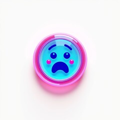 Fototapeta premium Sad emoji sticker on plain background