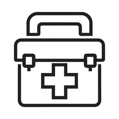 Hospital and medical health care First Aid Kit icon silhouette vector illustration