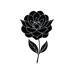hand drawn flower silhouette vector illustration