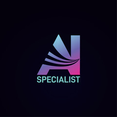 Artificial Intelligence Company Logo, Vector icon for Artificial intelligence, Initial lowercase letter ai, curve rounded logo, Generate AI icon. A set of 3D buttons active and inactive with icon