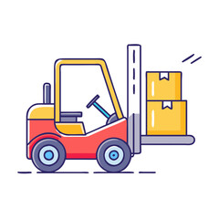 forklift icon, forklift vector illustration-simple illustration of forklift, perfect for forklift logos and icons