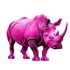 Obraz premium Pink rhinoceros, studio, wildlife, animal, artwork