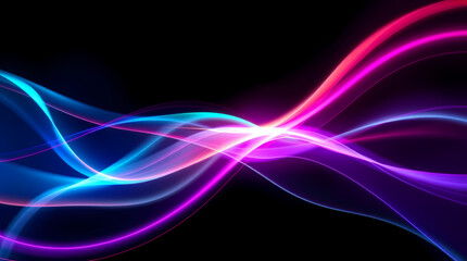 Neon Light Streaks Vibrant Energy and Abstract Waves