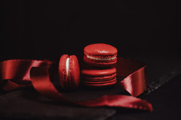 Red macarons for Valentine's day.
