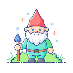 garden gnome icon, garden gnome vector illustration-simple illustration of garden gnome, perfect for garden gnome logos and icons