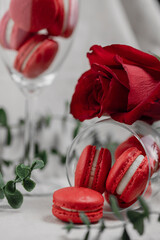 Red macvarons for Valentine's day.