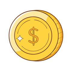 gold coin icon, gold coin vector illustration-simple illustration of gold coin, perfect for gold coin logos and icons