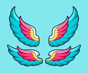 Obraz premium Colorful angel wings vector illustration 