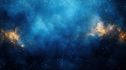 Fototapeta premium Stunning cosmic background with vibrant blue and golden hues, depicting a starry galaxy scene