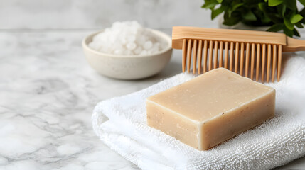 Natural soap making process kitchen product clean environment close-up view diy concept