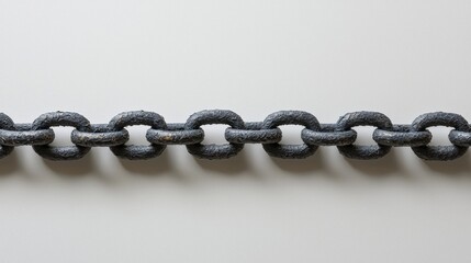 Fototapeta premium Simple Paper Cutout Chain of Interlinked Paperclips on a Light Background