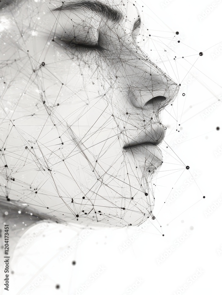 Poster technology image of globe. abstract polygonal shapes. background with connecting dots and lines. gra