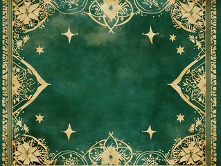 Elegant Green Book Cover With Gold Floral Design