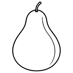 Minimalist Pear Line Art Vector Design