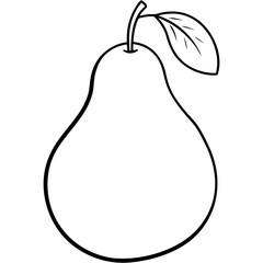 Minimalist Pear Line Art Vector Design