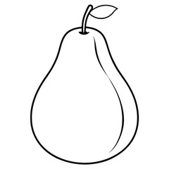 Minimalist Pear Line Art Vector Design