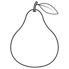 Minimalist Pear Line Art Vector Design