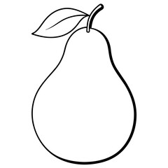 Minimalist Pear Line Art Vector Design