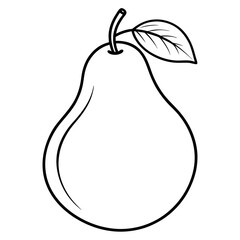 Minimalist Pear Line Art Vector Design