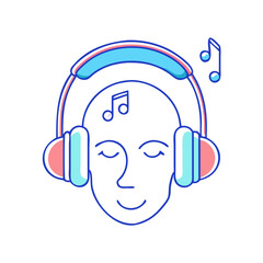 headphones music therapy icon, headphones music therapy vector illustration-simple illustration of headphones music therapy, perfect for headphones music therapy logos and icons
