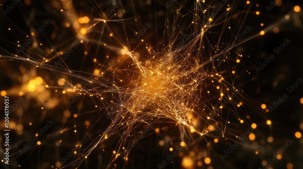 Poster abstract business connection of lines from nodes it is connected to endless nodes and represents the
