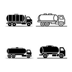 A clean, minimalist illustration of a tanker truck.