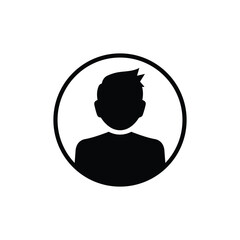 black male user icon with shadow. concept of networking, customers, simple ui element, leader torso, character. isolated on gray background. flat