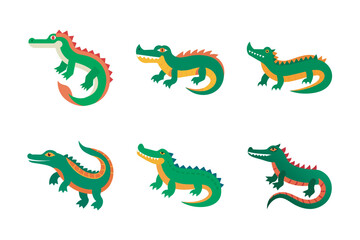 Cute Alligator Bundle With playful expressions and delightful designs, these alligators bring a fun and whimsical touch to any design. Ideal for children's books.