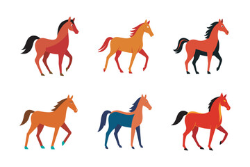 Cute Horse Illustration Bundle perfect for children's designs, nature projects, greeting cards, and creative artwork.