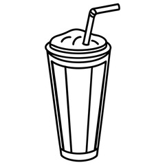 Minimalist Smoothie Glass Line Art Design