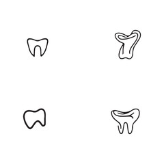  tooth icons logo silhouette vector art illustration