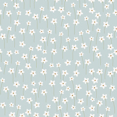 Seamless pattern with small cute flowers, repeating background, digital paper for wallpaper, scrapbook, textile, print vector design