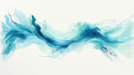 Fototapeta premium Turquoise abstract watercolor splash design