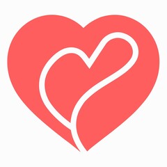 Stroke curve line heart price tag heart shape