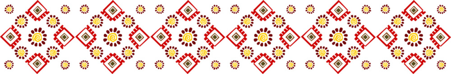 Decorative border featuring geometric diamond shapes