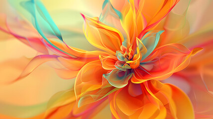 Fototapeta premium An abstract flower closeup with swirling petals, showcasing intricate designs and vibrant colors for a captivating artistic visual experience.