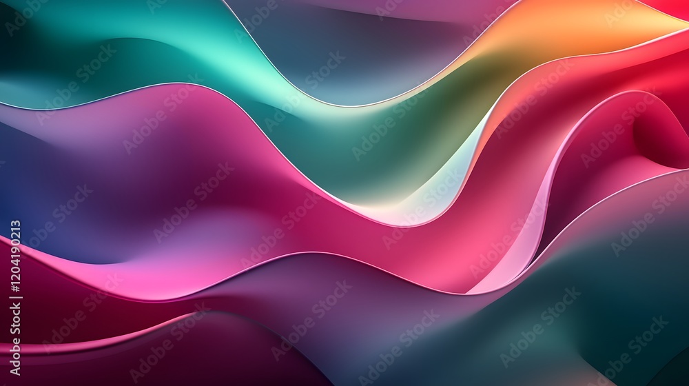 Poster colorful abstract waves creating a dynamic and fluid background design. generative ai