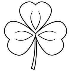 Simple Clover Leaf Outline Shamrock Design for St. Patrick's Day