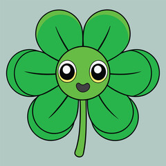 Simple Clover Leaf Outline Shamrock Design for St. Patrick's Day