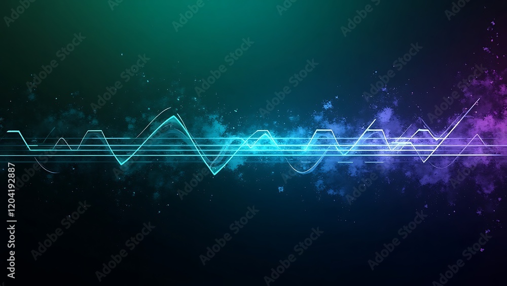 Poster abstract blue background with line. generative ai.
