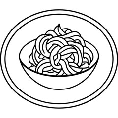 Minimalist Spaghetti Plate Line Art Design
