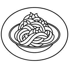 Minimalist Spaghetti Plate Line Art Design