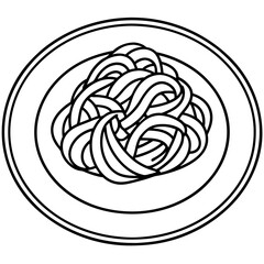 Minimalist Spaghetti Plate Line Art Design