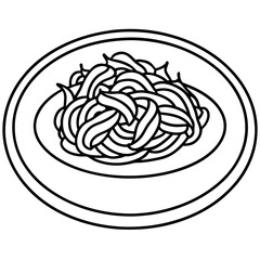 Minimalist Spaghetti Plate Line Art Design