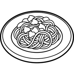 Minimalist Spaghetti Plate Line Art Design